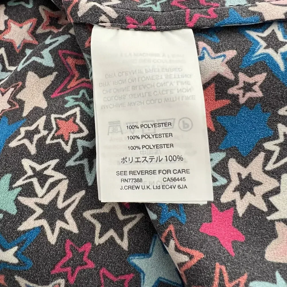 J Crew Carrie Cami Kaleidoscope Star Tank Top Y-back black H6568